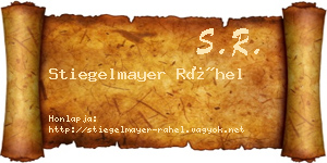 Stiegelmayer Ráhel névjegykártya